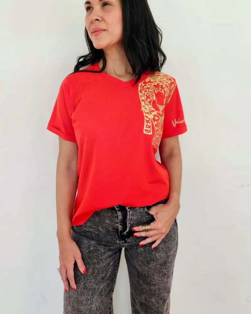 CAMISETA VALIENTE ROJO