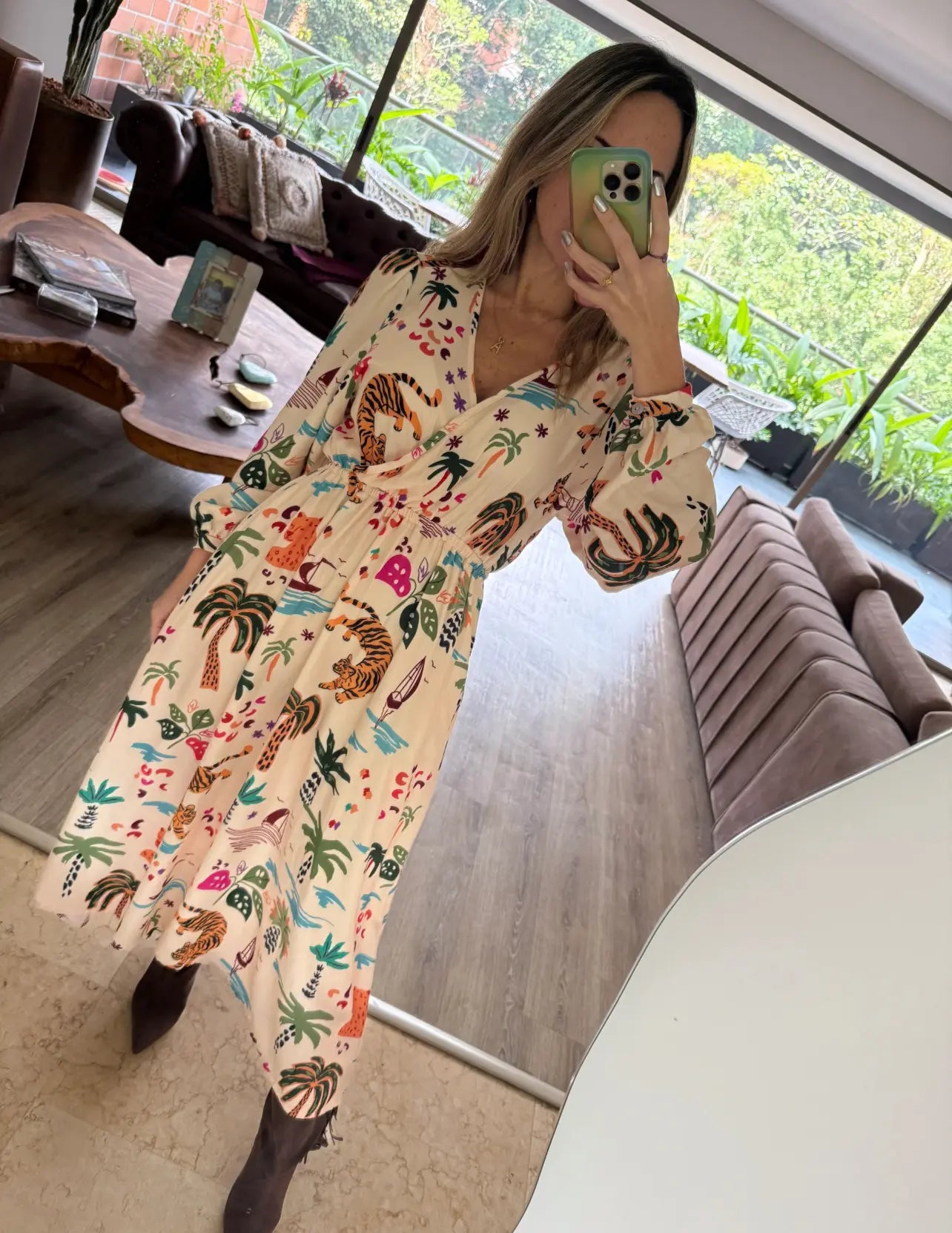 VESTIDO TIGRES BAHAMAS MIDI