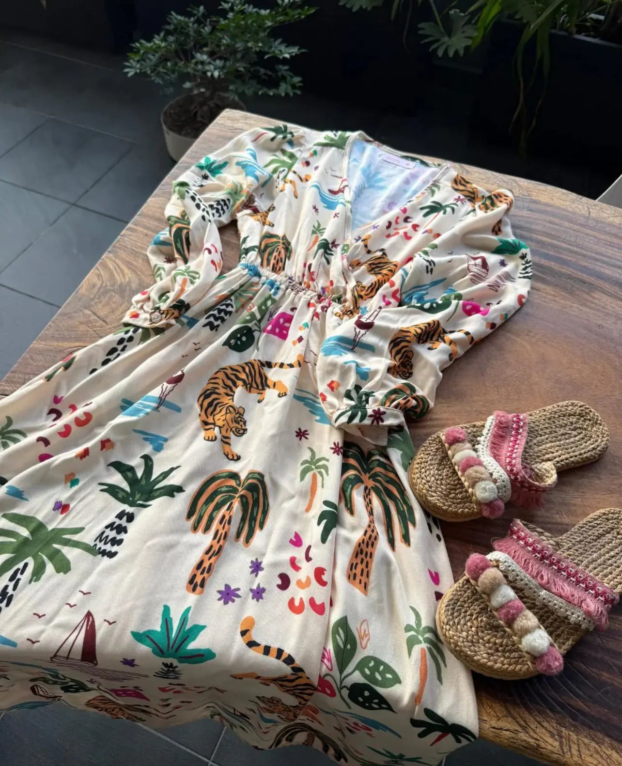 VESTIDO TIGRES BAHAMAS MIDI