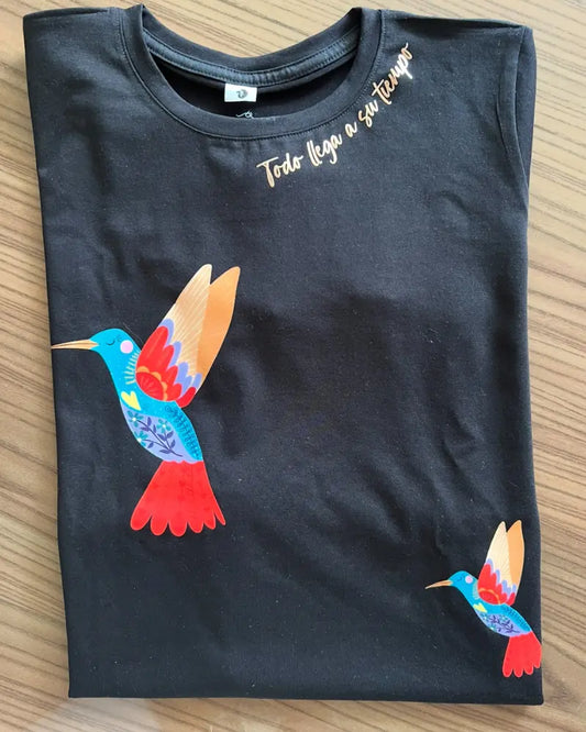 CAMISETA COLIBRI NEGRA