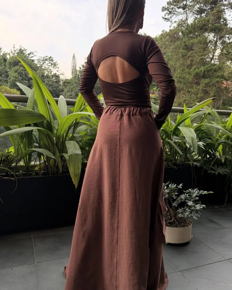 FALDA CARGO CHOCOLATE