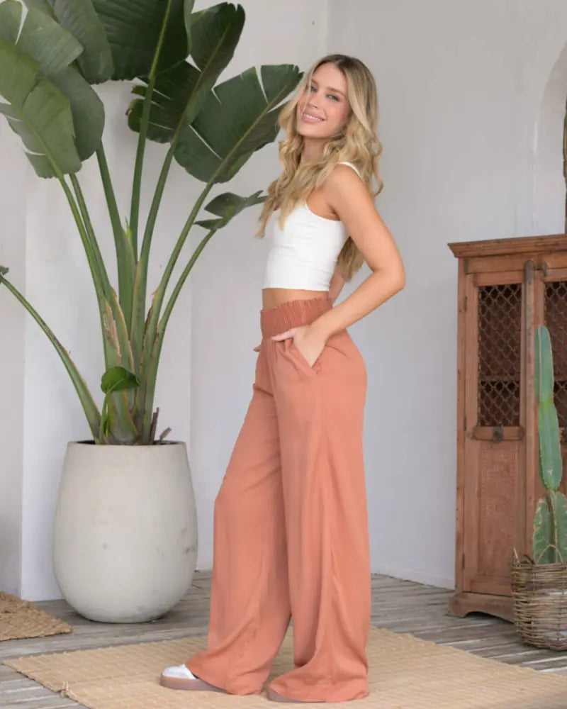 PANTALON OLIVIA PLANE ALMOND
