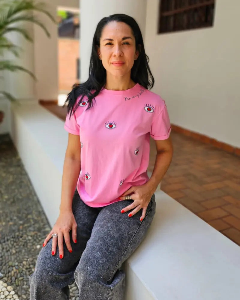 CAMISETA ME VEO Y BRILLO, FUXIA