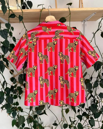 CAMISA TIGRES RAYAS ROJO